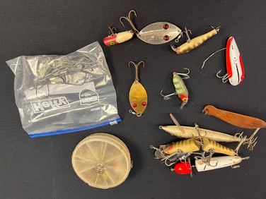 Group of Antique Fishing Lures & More