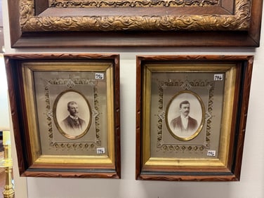 Pair of Victorian Walnut Carved Frames