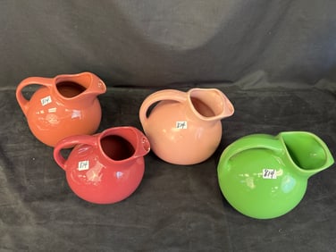 Set of 4 Art Deco Pitchers by Hall & Others