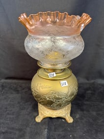 Pierced Cut Phoenix Bird Oriental Oil Lamp
