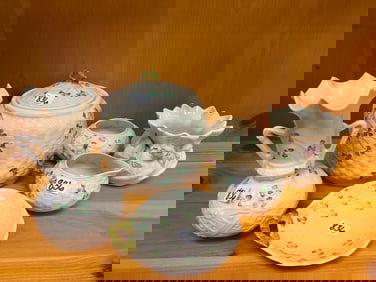6 Pieces of Green Mark Belleek