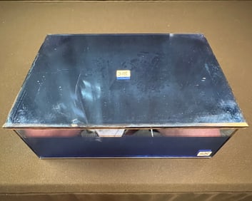Art Deco Blue Glass Jewelry Box