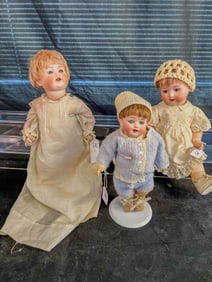 3 Antique Baby Dolls Max Handwerck and Heubach Kopplesdorf