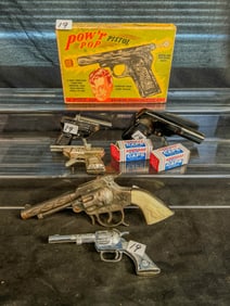 Group of Assorted Cap Guns, Vintage Box