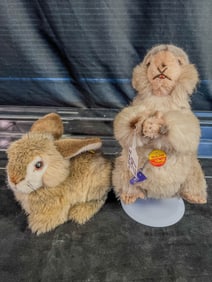 Steiff Vintage Plush Toys, Drmy Rabbii, Molly Piff Marmot