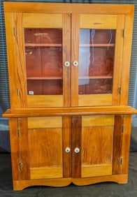 Antique Folk Art Doll Step Back Cupboard