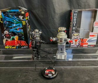 2 Trendmasters 1990's Movie Robots. Robot B9 - Lost in Space in Box , and Robbie the Robot- Both in