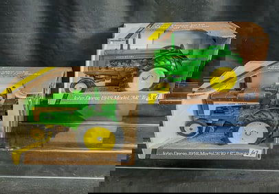 2 Ertl 1/16 Scale John Deer Die Cast Metal Tractors, 1958 Model "630 LP", and 1949 Model