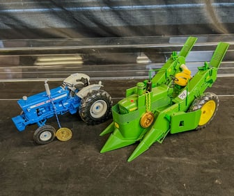 2 Ertl 1/16 Scale Die Cast Metal Farm Toys< Precision Series Ford 5000 Tractor, John Deere 4020 Corn