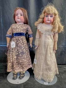 2 German Bisque Head Dolls c.1900