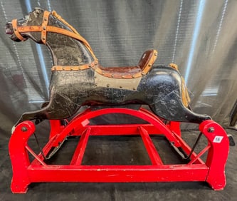 Antique Wooden Rocking Horse Glider