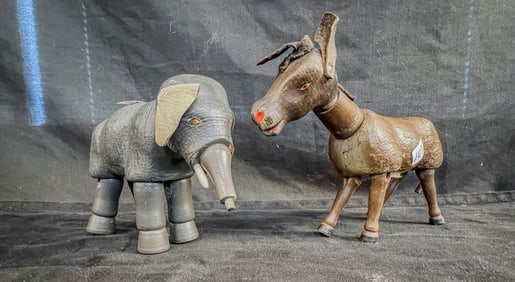 Schoenhut Humpty Dumpty Circus Donkey and Elephant Toys c.1930'-40's