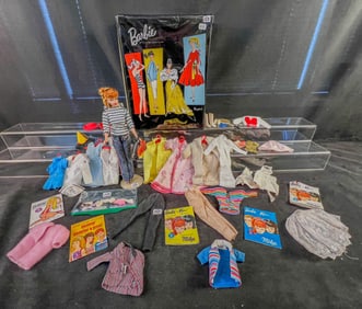 VIntage Barbie Dolls Clothing, Case and accessories