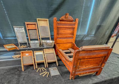 Antique Doll Bed and Scrub Boards, More!