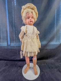Antique Schoenhut Wood Spring Jointed Doll