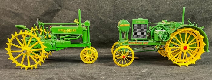 2 Ertl Die Cast Precision Classic 1/16 Scale John Deere toy Tractors, Waterloo Boy #15, Model A #1