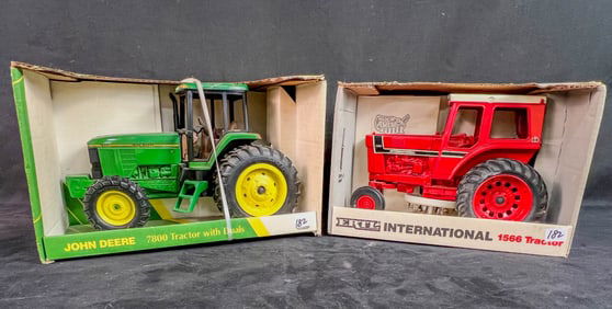 2 ERTL 1/16 Scale Die Cast Tractors NIB, International #1566 CAB MFD , John Deere 7800 Tractor w/