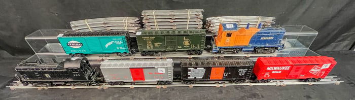 Vintage Lionel O Gauge Group of Engines, Train Cars, and Track c.1950's/60's
