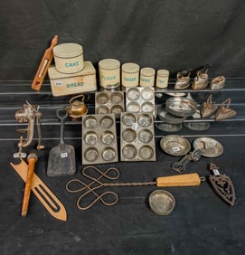 Antique Doll Kitchen Accessories, Irons, Bakewear, More!