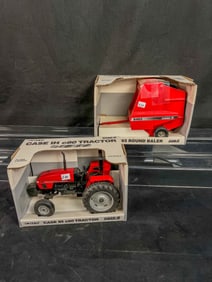Ertl Die Cast 1/16 Scale Case IH c80 Tractor and Round Baler