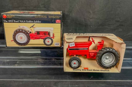 Ertl Die Cast 1/16 Scale Precision Series 1953 Ford NAA Golden Jubilee Tractor and International Row