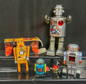 Group of 5 Vintage Robot Toys