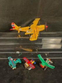 Group of 4 Tin Litho Plane Toys