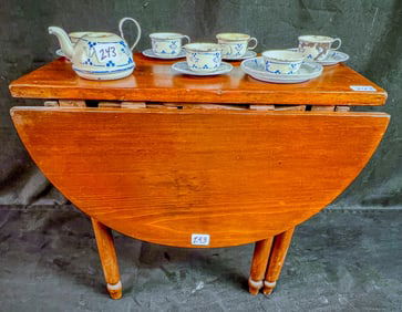 Antique Apprentis Pine Gate leg Table, Tin Doll China