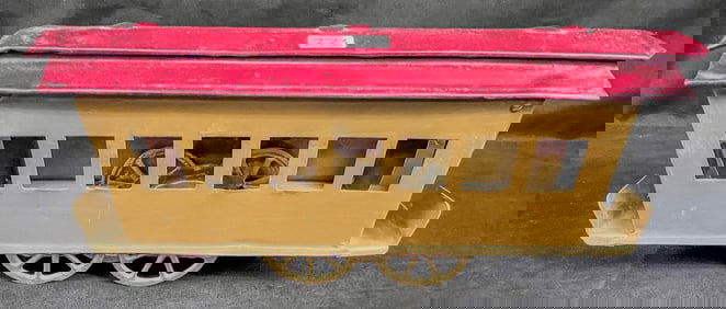 Antique Pressed Steel Streetcar c.1890's, Repainted