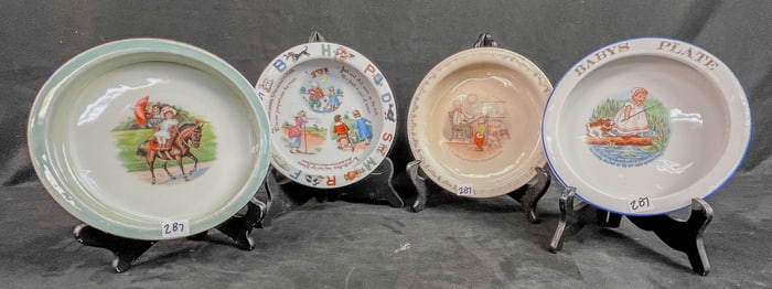 4 Fairytale Baby Bowls c.1900-1920