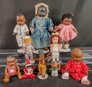 Moixed Group ofVintage and Anitque Black Dolls, Armand Marseille, More!