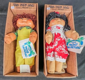 2 Hawaiian Cabbage Patch Taro Patch Dolls in original Boxes C.1980