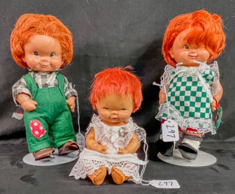 3 Goebel 1957 "Good Luck " Dolls, 1957