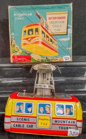 Cragstan TIn Litho #732 Mountain Cable Car c.1950's In Original Box