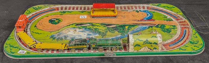 Ranger Pre-war S Gauge tin lItho Keywind train and Track