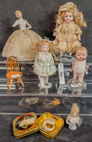 Antique Bisque Doll Group, More!