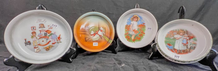 4 Antique Porcelain Baby Bowls