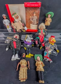 Vintage Group of Character Dolls and Marionettes, Peggy Nisbet, Willie Geck