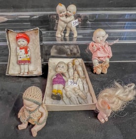 Anitque Group of Miniature Bisque dolls