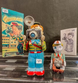 Vintage Tin Litho Photo Keywind Toys, Nomura 1950;s Shutterbug w/ original Box, More!