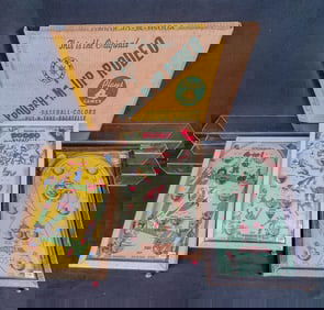 3 Tabletop  Pinball Games C1930's, Northwestern POOsh-M-UP Rodeo in Original Box, mofe!