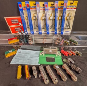 Grooup of Vintage Clockwork trains, Track and Accessories