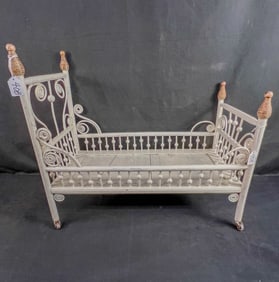 Child's Victorian Stick and Ball Doll Bed c1880's