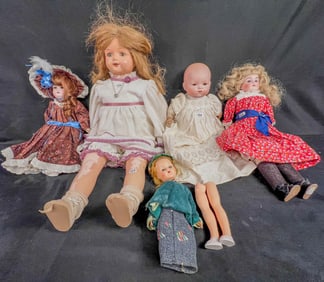 Antique & Vintage Group of Bisque and Compo dolls
