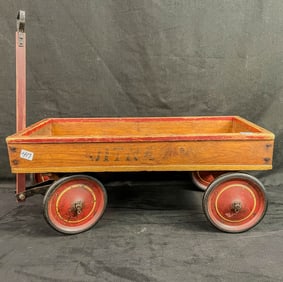 Antique Wood Children's wagon c1920