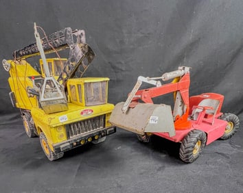 2 Vintage Pressed Steel Construction Toys, Tonka, Nylint