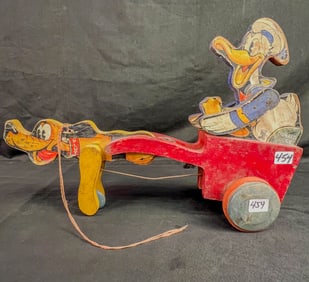 1930's Fisher Price Donald Duck and Pluto pull toy