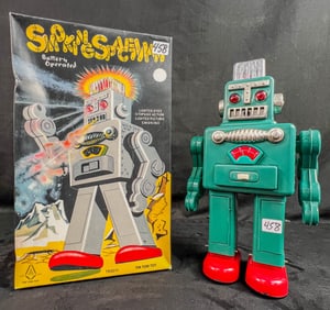 Smoking Spaceman Robot by Tin Tom Toy c. 2001, New in Box