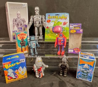 Vintage Group of Wind Up Robots