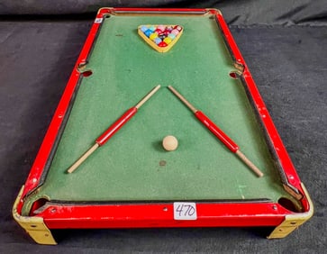 C.G. Wood Co. Modern Boy Table Top TIn LItho Billard Table C 1918-1923